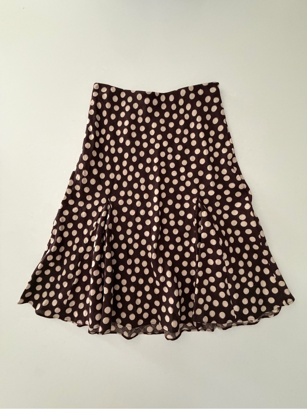 J.Crew Gwyneth Flounce Hem Polka Dot Linen Midi Skirt